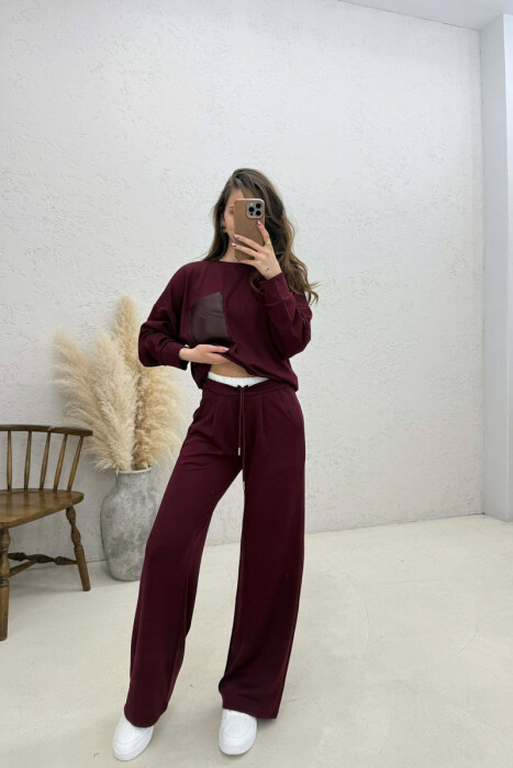 SET NJE NGJYRESH BLUZE + TUTA PER FEMRA NE NGJYRE VISHNJE 