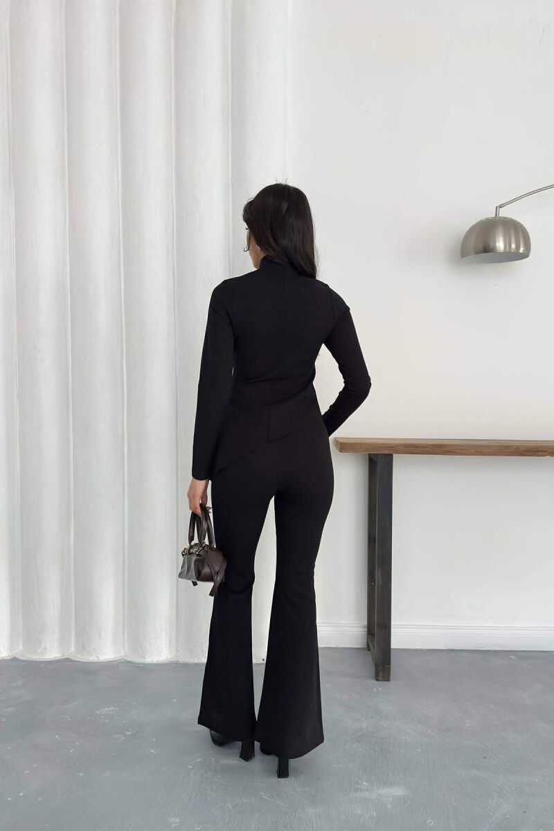 ONE COLOR SWEATSHIRT + TROUSERS WOMAN SET BLACK/ E ZEZE - 3