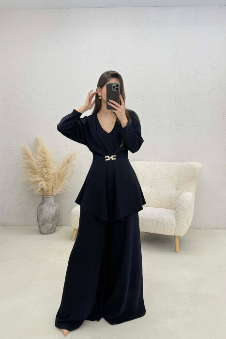 SET BLUZE+PANTALLONA PER FEMRA NE NGJYRE BLU - KLAUDIO FASHION