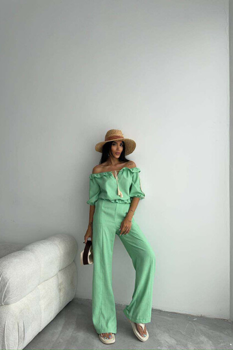 ONE COLOR SWEATSHIRT+TROUSERS WOMEN SET MINT/MENTE - 1