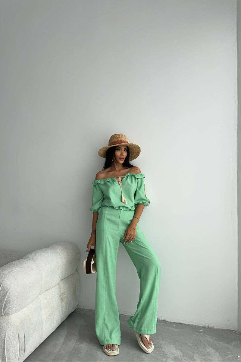 ONE COLOR SWEATSHIRT+TROUSERS WOMEN SET MINT/MENTE - 1