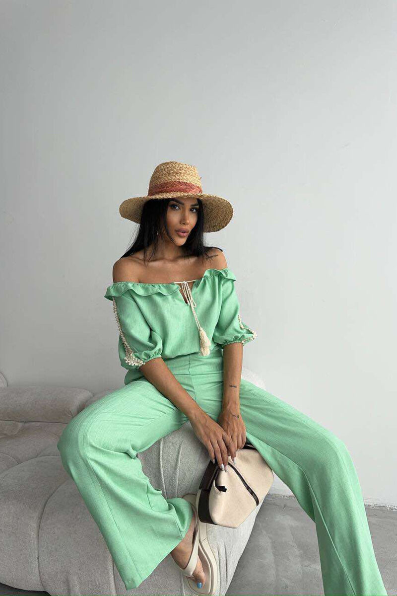 ONE COLOR SWEATSHIRT+TROUSERS WOMEN SET MINT/MENTE - 3