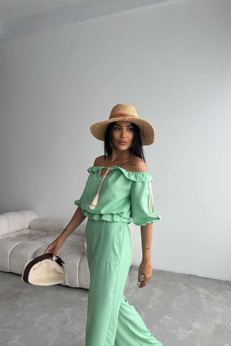 ONE COLOR SWEATSHIRT+TROUSERS WOMEN SET MINT/MENTE - 4