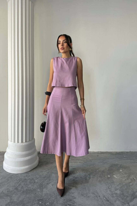 ONE COLOR TANK TOP + SKIRT WOMEN SET PURPLE/LEJLA - 1