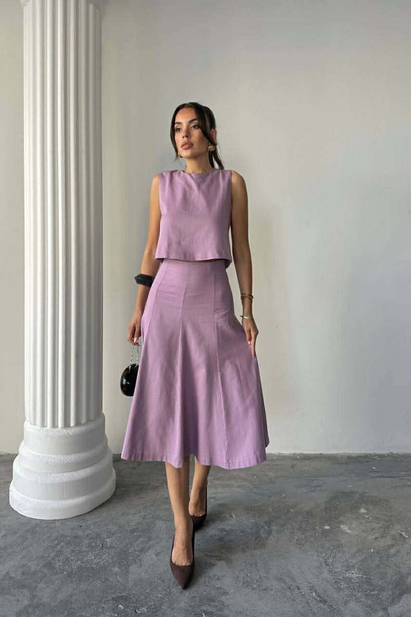 ONE COLOR TANK TOP + SKIRT WOMEN SET PURPLE/LEJLA - 1