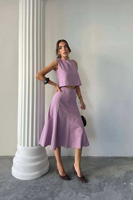 ONE COLOR TANK TOP + SKIRT WOMEN SET PURPLE/LEJLA - 2