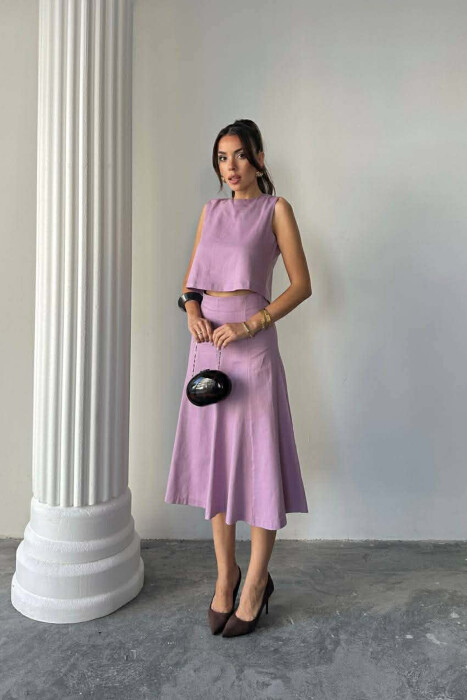 ONE COLOR TANK TOP + SKIRT WOMEN SET PURPLE/LEJLA - 3