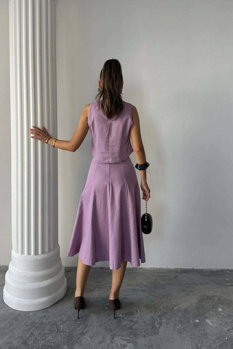 ONE COLOR TANK TOP + SKIRT WOMEN SET PURPLE/LEJLA - 4