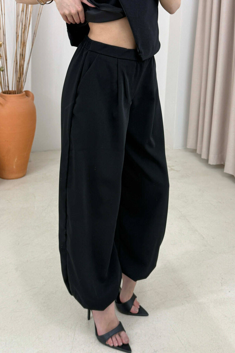 ONE COLOR TANK TOP + TROUSERS WOMAN SET BLACK/ E ZEZE - 2