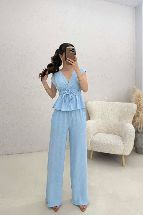 ONE COLOR TANK TOP+TROUSERS WOMEN SET LIGHTBLUE/BZ 