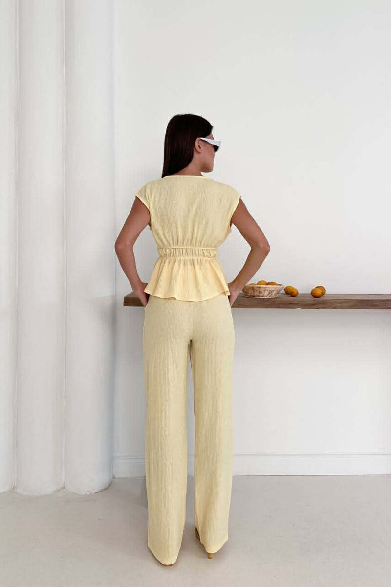 ONE COLOR TANK TOP+TROUSERS WOMEN SET YELLOW/E VERDHE - 3