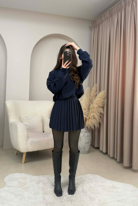 ONE COLOR TENNIS WOMEN SKORT DARK BLUE/BEE - 2