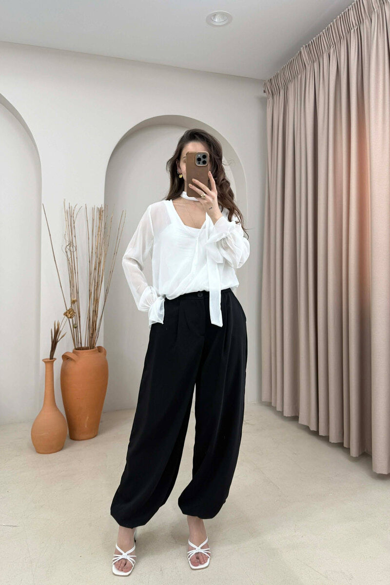 ONE COLOR TULLE WOMAN SHIRT WHITE-E BARDHE - 3