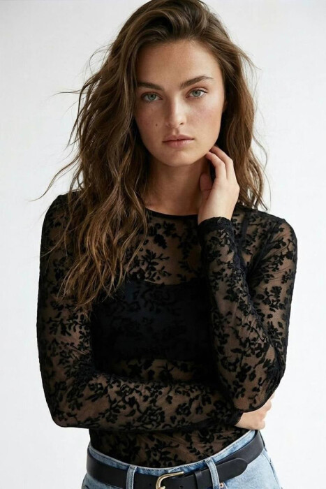 ONE COLOR TULLE WOMAN SWEATSHIRT BLACK/ E ZEZE - 