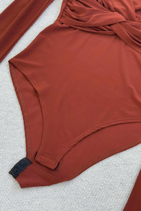 ONE COLOR V NECK WOMEN BODY BRICK/TULLE - 4