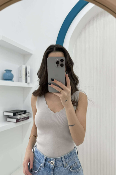 KANATJERE NJË NGJYRËSHE PËR FEMRA NË NGJYRËN GRI E ZBARDHUR - KLAUDIO FASHION