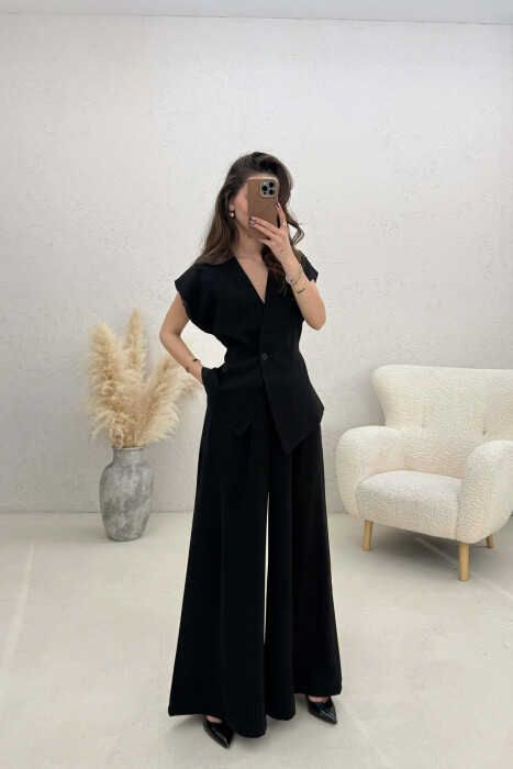 ONE COLOR VEST + TROUSERS WOMAN SET BLACK/ E ZEZE - 2
