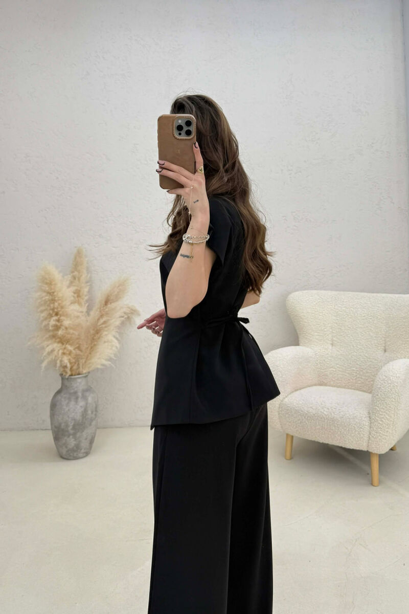 ONE COLOR VEST + TROUSERS WOMAN SET BLACK/ E ZEZE - 3