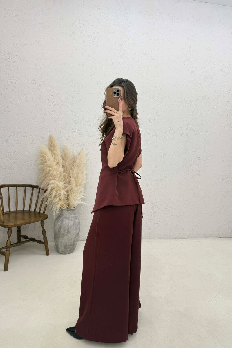 ONE COLOR VEST + TROUSERS WOMAN SET BURGUNDY/VISHNJE - 5