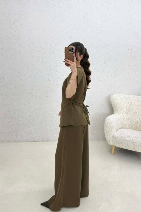 ONE COLOR VEST + TROUSERS WOMAN SET DARK GREEN/JEE - 4