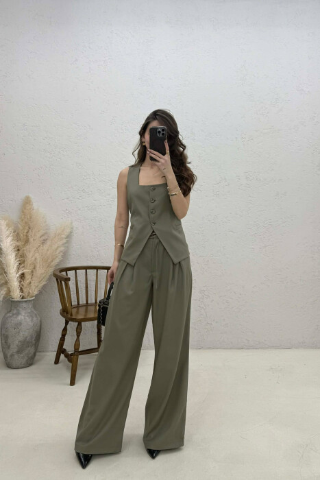 ONE COLOR VEST+TROUSERS ONE COLOR WOMEN SET OLIVE/ULLI 