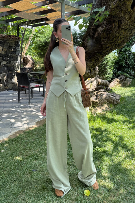 ONE COLOR VEST+TROUSERS WOMEN SET MINT/MENTE - 1