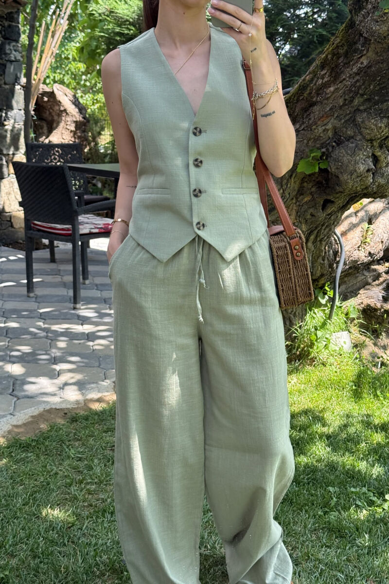 ONE COLOR VEST+TROUSERS WOMEN SET MINT/MENTE - 3