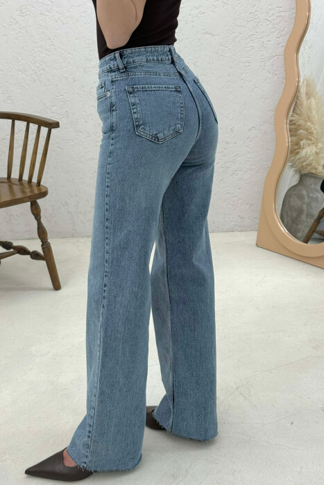 ONE COLOR WIDE LEG SIMPLE WOMAN JEANS LIGHT BLUE-LIGHT BLUE/BZ-BZ - 2