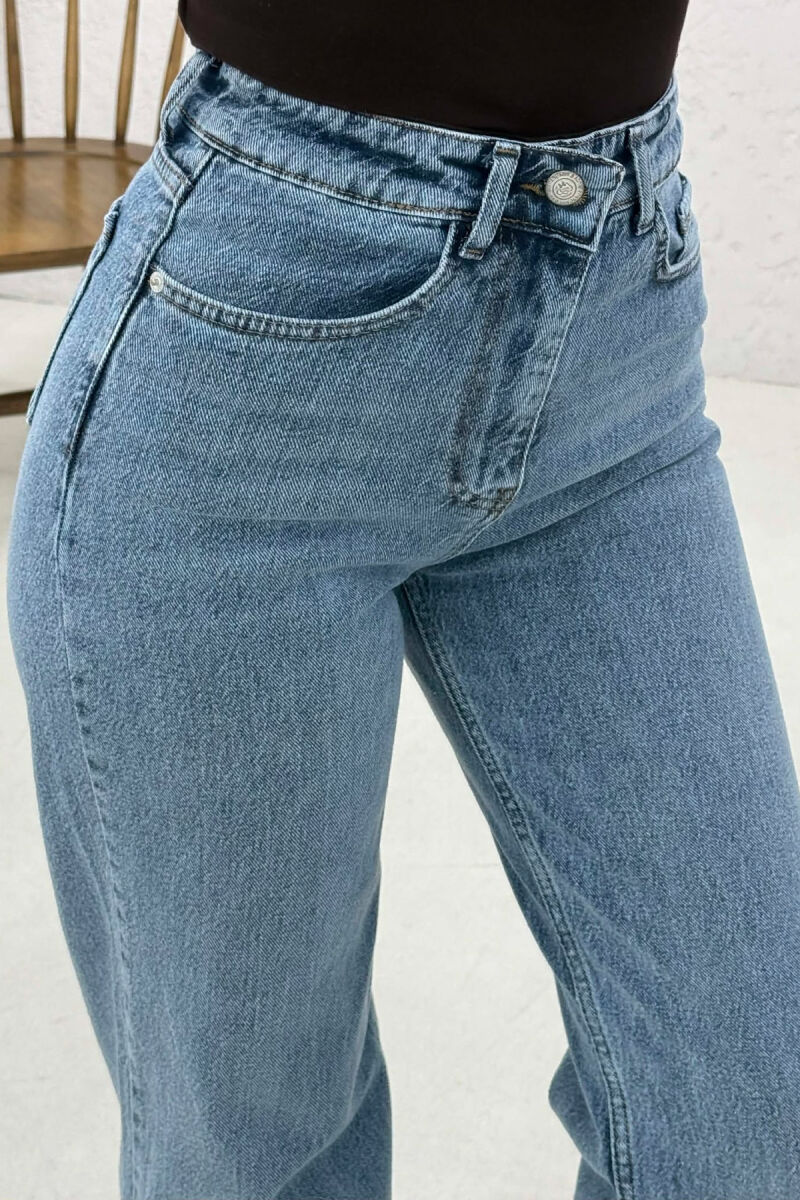 ONE COLOR WIDE LEG SIMPLE WOMAN JEANS LIGHT BLUE-LIGHT BLUE/BZ-BZ - 3