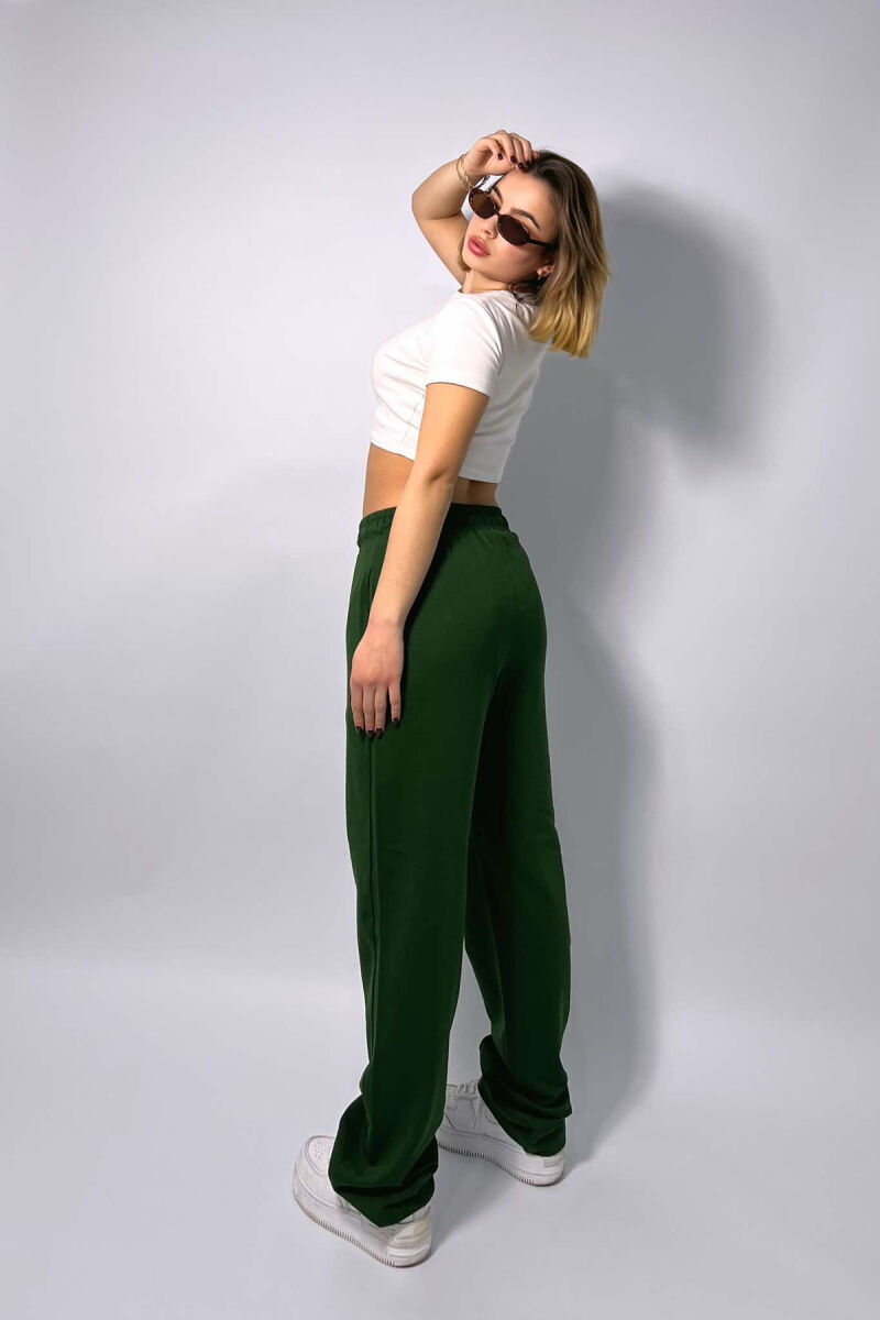 ONE COLOR WIDE LEG WOMEN SWEATPANTS GREEN/JESHILE - 5