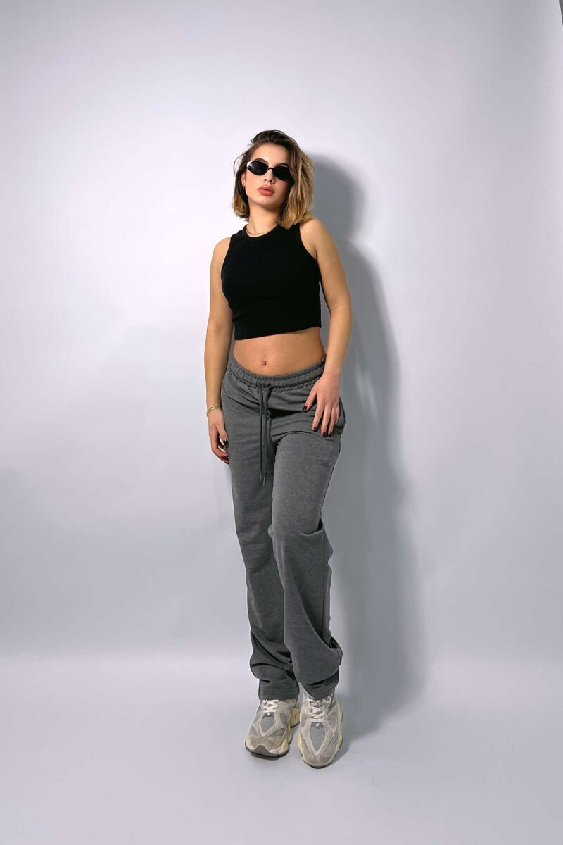 ONE COLOR WIDE LEG WOMEN SWEATPANTS GREY/GRI - 1
