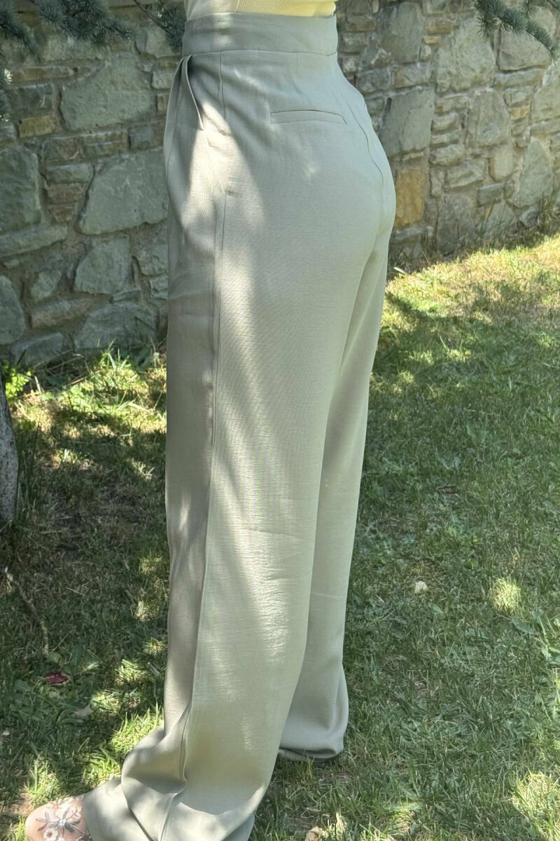 ONE COLOR WIDE LEG WOMEN TROUSERS MINT/MENTE - 3