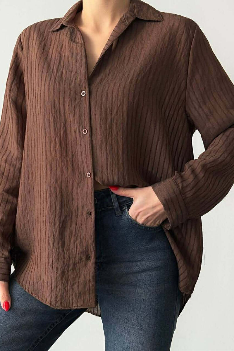 ONE COLOR WOMAN SHIRT BROWN/KAFE - 2