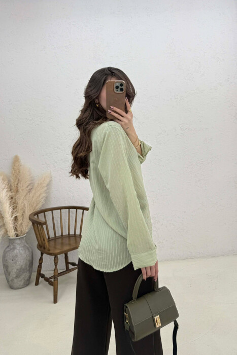 ONE COLOR WOMAN SHIRT MINT/MENTE - 3