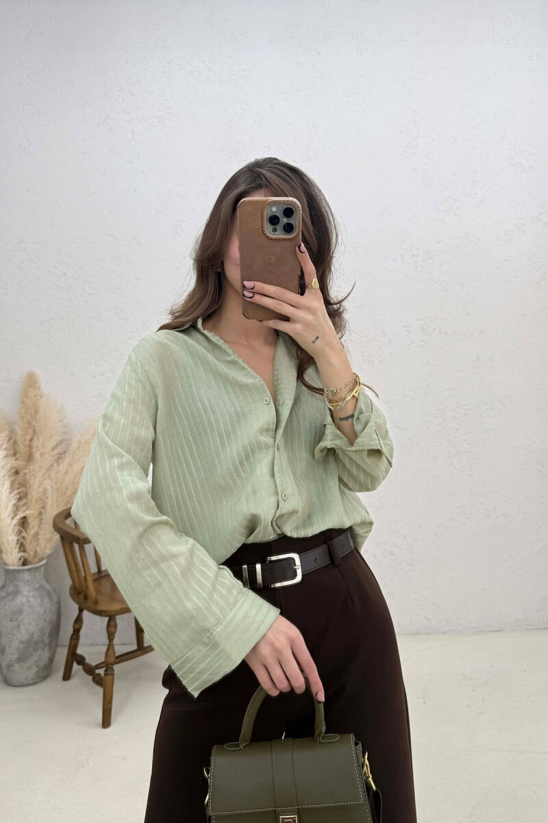 ONE COLOR WOMAN SHIRT MINT/MENTE - 4