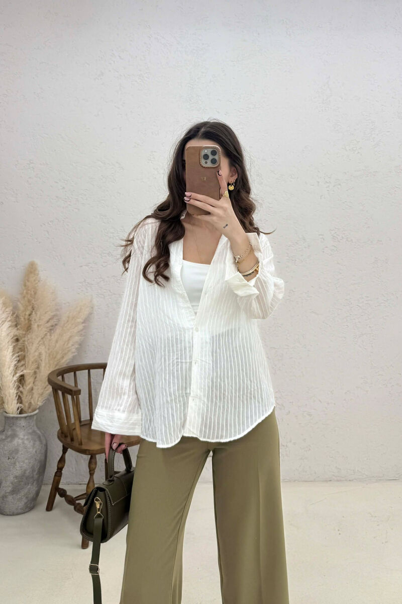 ONE COLOR WOMAN SHIRT WHITE-E BARDHE - 1