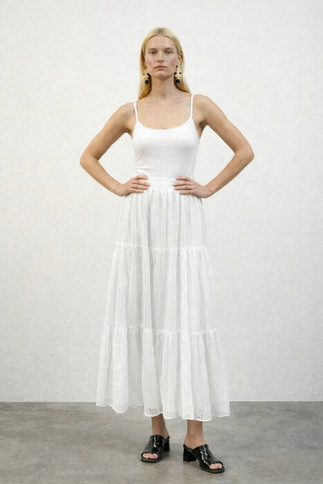 ONE COLOR WOMAN SKIRT WHITE-E BARDHE - 