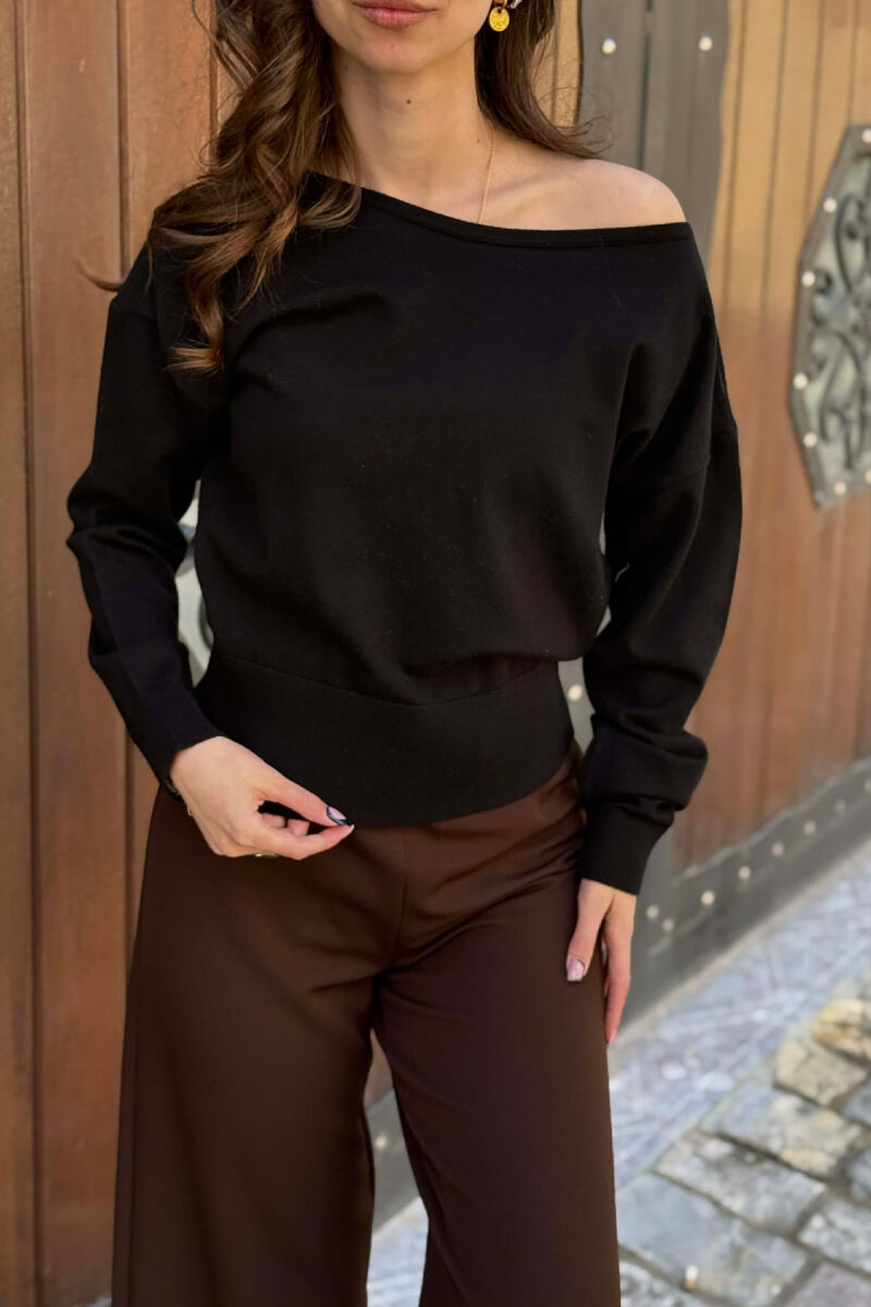 ONE COLOR WOMAN SWEATER BLACK/ E ZEZE - 1