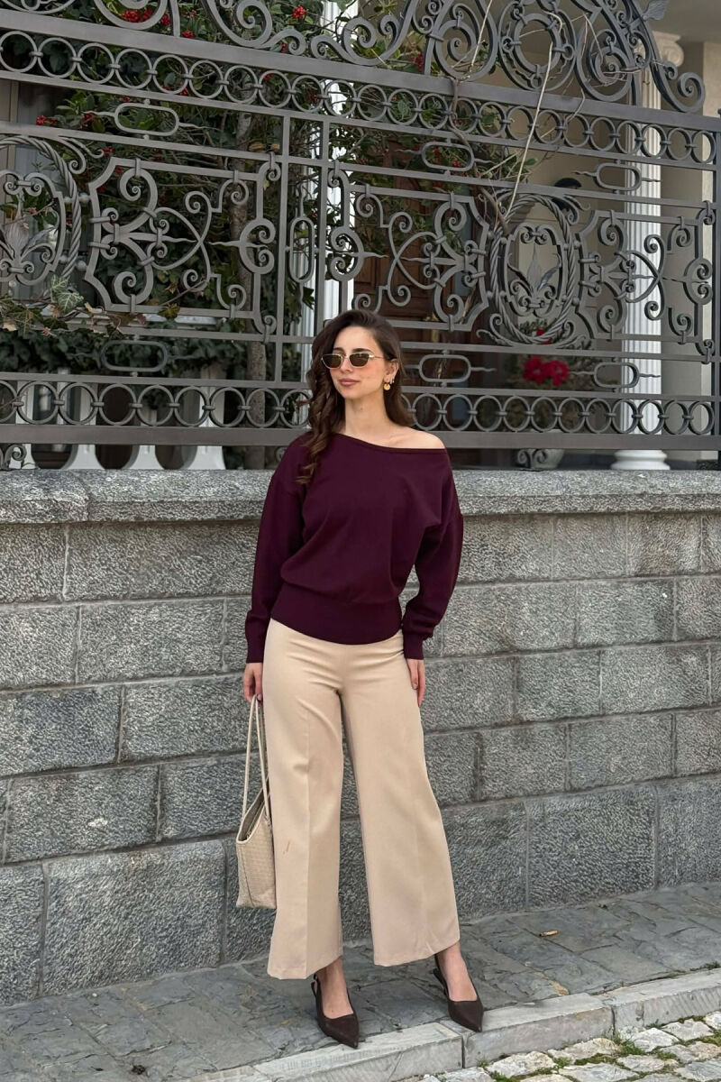 ONE COLOR WOMAN SWEATER BURGUNDY/VISHNJE - 3