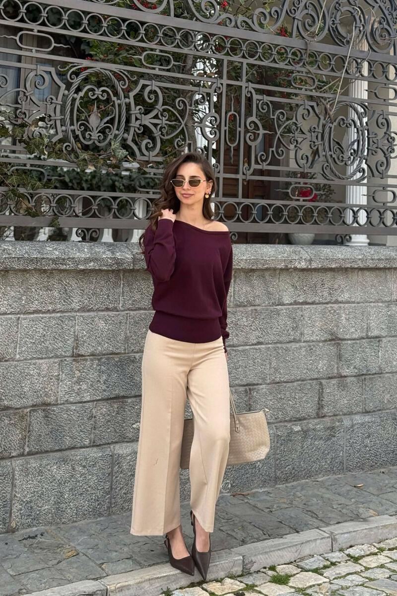 ONE COLOR WOMAN SWEATER BURGUNDY/VISHNJE - 4