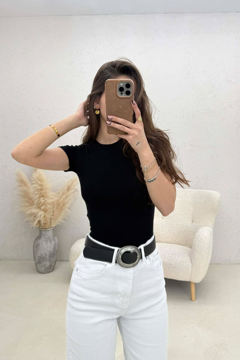 ONE COLOR WOMAN T-SHIRT BLACK/ E ZEZE - 3