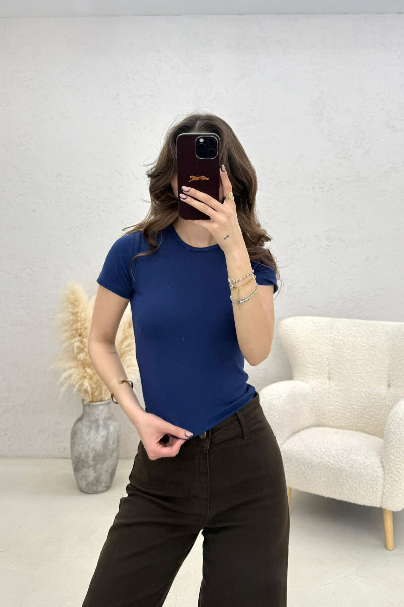 ONE COLOR WOMAN T-SHIRT BLUE/BLU - 3