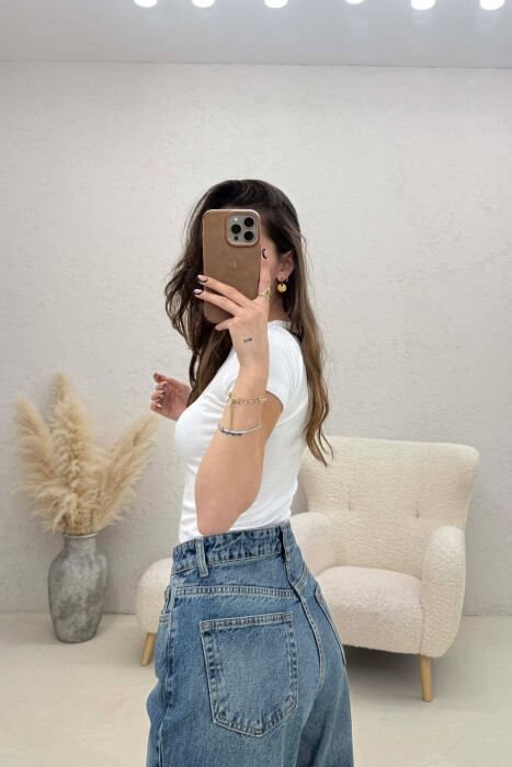 ONE COLOR WOMAN T-SHIRT WHITE-E BARDHE - 4