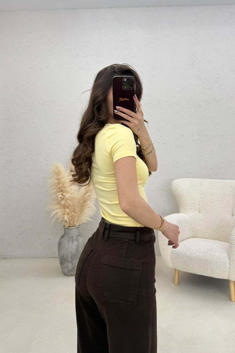 ONE COLOR WOMAN T-SHIRT YELLOW/E VERDHE - 2