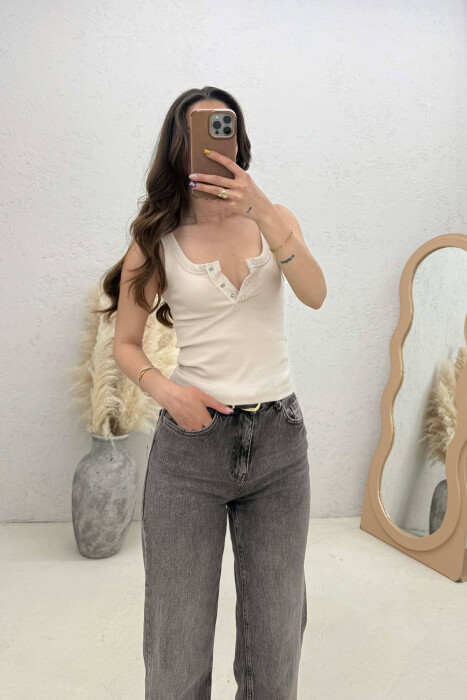 ONE COLOR WOMAN TANK TOP BEIGE/BEZHE 