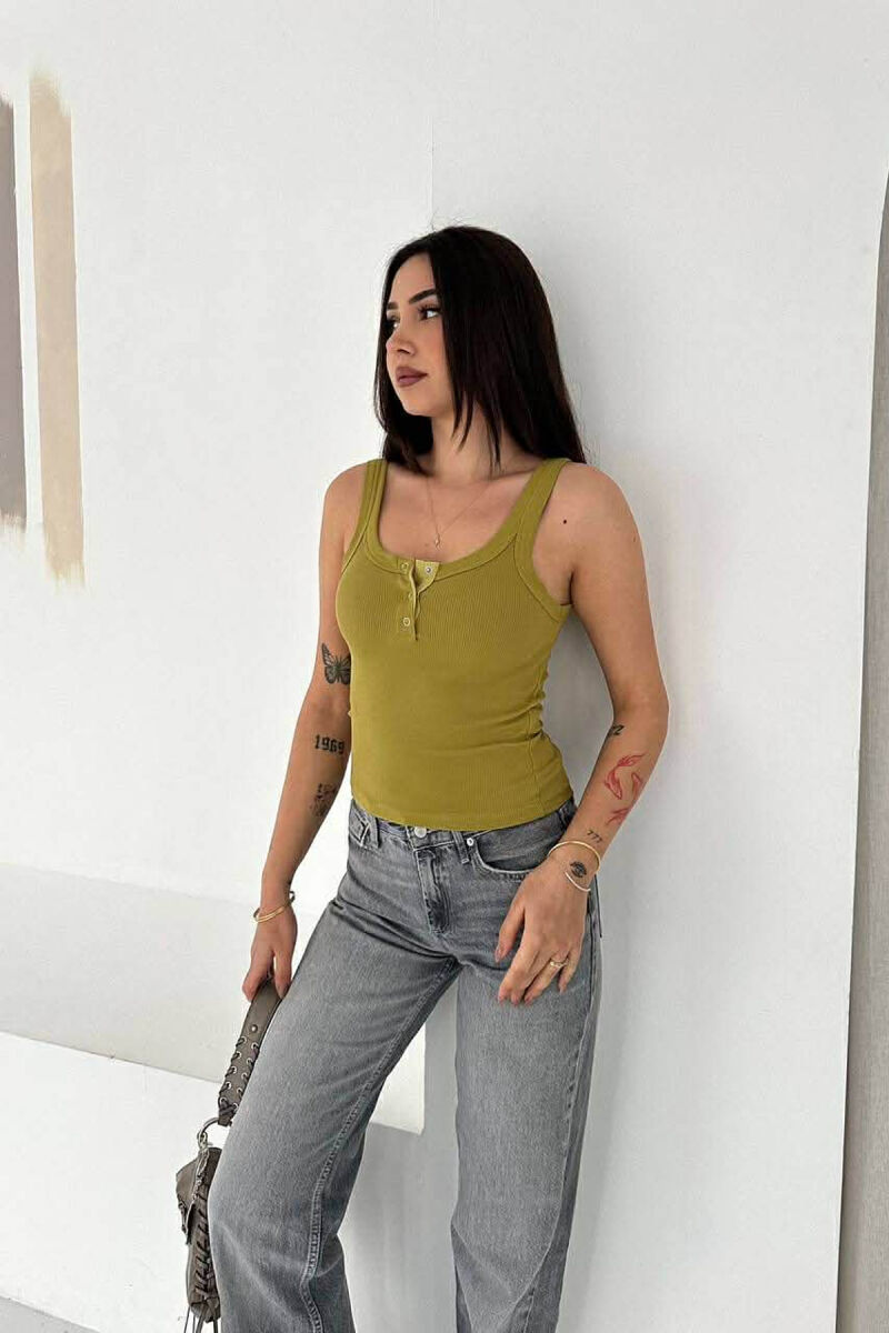 ONE COLOR WOMAN TANK TOP LIGHT GREEN/JEZB - 1