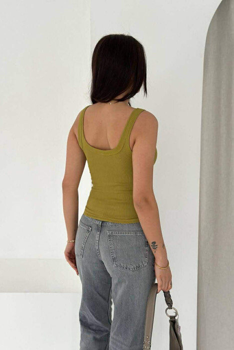 ONE COLOR WOMAN TANK TOP LIGHT GREEN/JEZB - 2