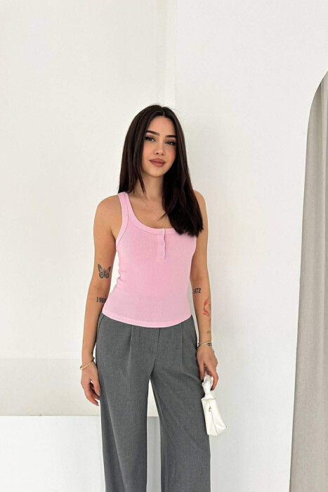ONE COLOR WOMAN TANK TOP PINK/ROZE - 1