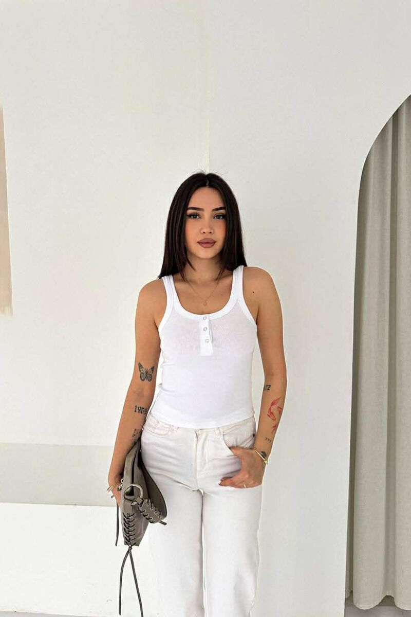 ONE COLOR WOMAN TANK TOP WHITE-E BARDHE - 1