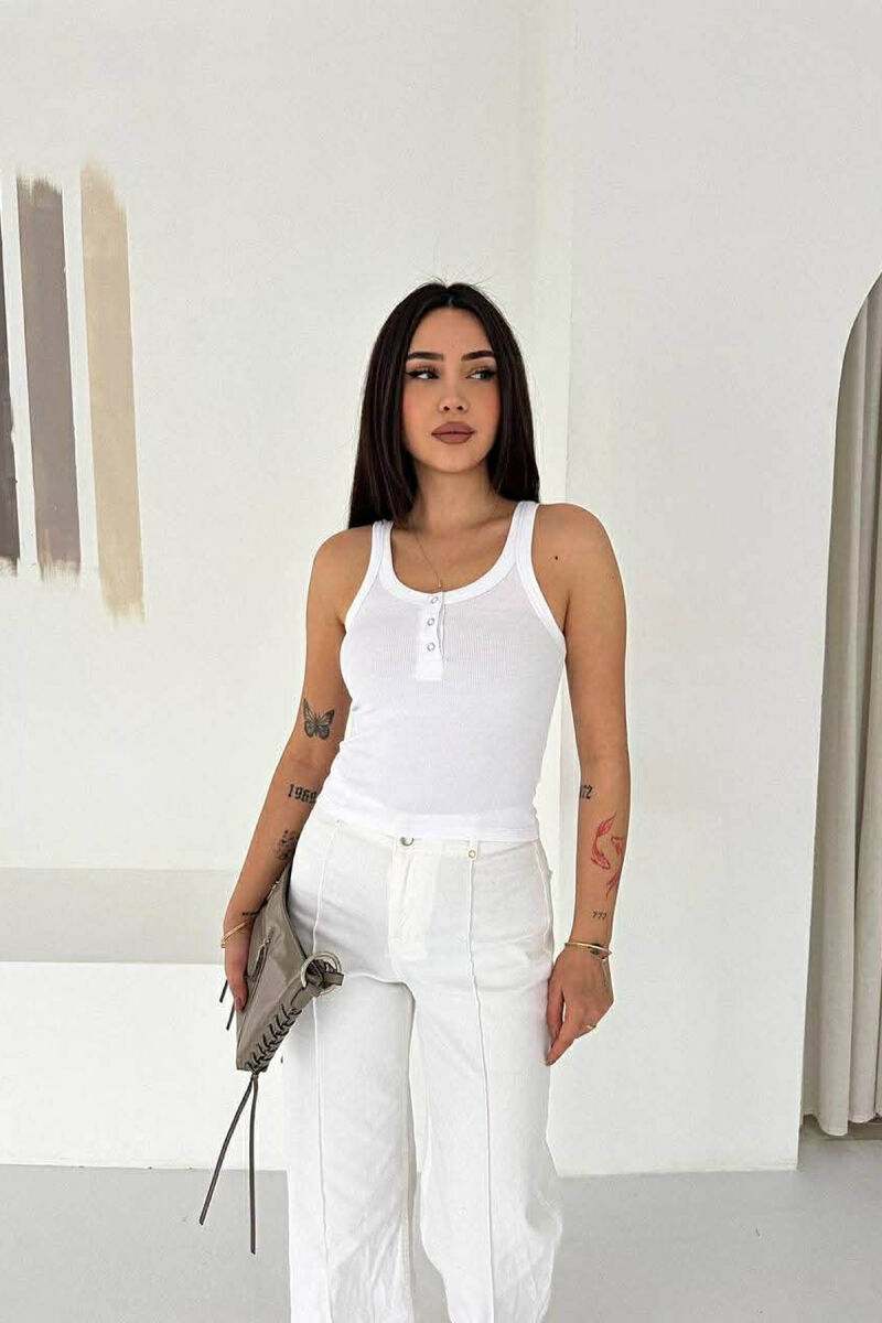 ONE COLOR WOMAN TANK TOP WHITE-E BARDHE - 2